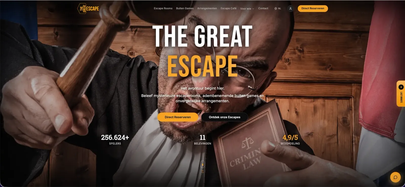 The Great Escape — Website · Boekingsflow